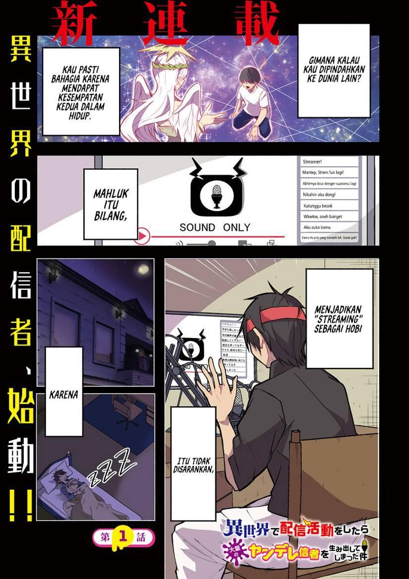 Isekai de Haishin Katsudou wo Shitara Tairyou no Yandere Shinja wo Umidashiteshimatta Ken Chapter 001