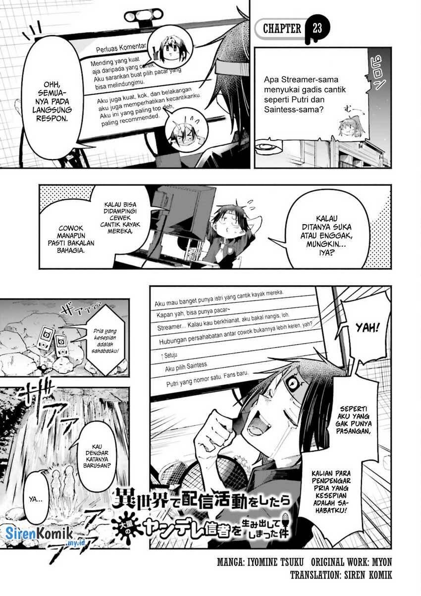 Isekai de Haishin Katsudou wo Shitara Tairyou no Yandere Shinja wo Umidashiteshimatta Ken Chapter 023
